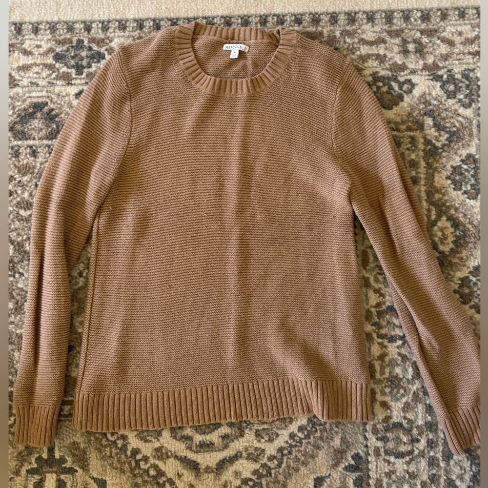 J. CREW Mercantile camel tan brown knit sweater